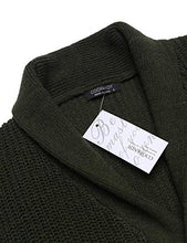 Load image into Gallery viewer, COOFANDY Men's Shawl Collar Cardigan Sweater Slim Fit Cable Knit Button up Sweater with Pockets
