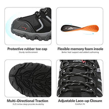 Load image into Gallery viewer, NORTIV 8 Men's Low Top Waterproof Hiking Shoes Outdoor Lightweight Backpacking Trekking Trails 160448-low Black Dark Grey Size 6.5 M US
