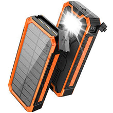 Load image into Gallery viewer, Solar Charger 30000mAh, Solar Power Bank, PD 18W &amp; QC3.0 Quick Charge with 4 Outputs &amp; Dual Inputs(USB/Type-C), External Backup Battery Huge Capacity Phone Charger for iOS and Android(Orange)
