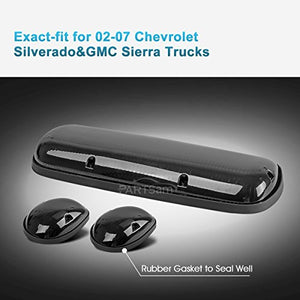 Partsam 3pcs Smoke Cover Lens White 30 LED Cab Marker Roof Running Top Lights Assembly + Wire Pack Compatible with Silverado/ Sierra 1500 1500HD 2500 2500HD 3500 2002 - 2007 Truck