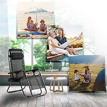 Load image into Gallery viewer, Zero Gravity Chairs Case of (2) Black Lounge Patio Chairs Outdoor Yard Beach with Cup Holders (Black)
