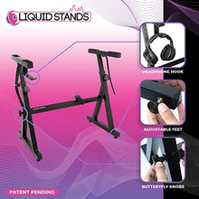 Load image into Gallery viewer, Liquid Stands Piano Keyboard Stand - Z Style Adjustable and Portable Heavy Duty Music Stand for Kids and Adults -Fits 54-88 Key Electric Pianos - Sturdy Musical Keyboard Stand (Black)
