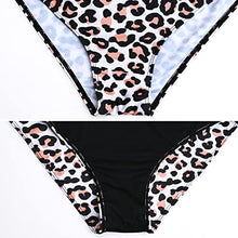 Load image into Gallery viewer, Bhome Maternity Two Pieces Bikini Set High Waisted Swimsuit Ruffle Swimwear Summer Black with Leopard L
