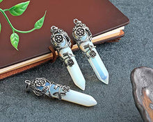 Load image into Gallery viewer, Top Plaza Antique Silver Flower Wrapped Natural Quartz Gemstone Healing Crystal Necklace 5pcs/Set
