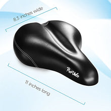 Load image into Gallery viewer, provelo Most Comfortable Bike Seat for Men Women - Wide Soft Padded Bicycle Saddle – LED Taillight – Clamp and Protection Cover Included – Comfort Memory Foam Cushion - Waterproof Leather
