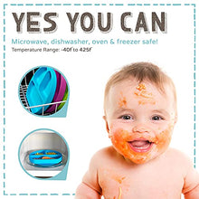 Load image into Gallery viewer, Baby to Toddler Silicone Suction Plate – Divided, BPA-Free Baby Led Weaning Plate Fits Most High Chair Trays – Dishwasher-, Oven-, &amp; Microwave-Safe Kids Dishes by Silikong, 8.2x7.3x1.4 in. (Blue)
