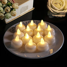 Load image into Gallery viewer, Homemory 24 Pack Waterproof Flameless Floating Tealights, Warm White Battery Flickering LED Tea Lights Candles - Wedding, Party, Centerpiece, Pool &amp; SPA
