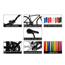 Load image into Gallery viewer, GYZLZZB Bend Handle Fixie Single Speed 700C 26 Inch Commuter City Road Bike High Carbon Steel Frame | Frame Urban Reverse Braking Fixed Gear Bicycle Retro Vintage Adult Ladies Men(Green and Black)
