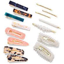 Load image into Gallery viewer, 15 PCS Pearls Hair Clips-Cehomi Fashion Korean Style Acrylic Resin Hair Barrettes Hair Clip Hairpins for Women and Ladies Girls Headwear Styling Tools Hair Accessories
