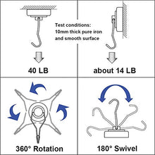 Load image into Gallery viewer, Swivel Swing Magnetic Hook New Upgraded, 40LB（8pack） Refrigerator Magnetic Hooks ,Strong Neodymium Magnet Hook, Perfect for Refrigerator and Other Magnetic Surfaces,62mm(2.44In) in Length
