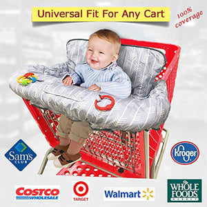 Shopping Cart Cover High Chair Cover for Baby and Toddler-Waterproof-Universal fit-Reversible Baby Cart Cover for Girls and Boys