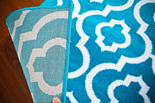 Load image into Gallery viewer, 3028 Turquoise Moroccan Trellis 5&#39;2x7&#39;2 Area Rug Carpet Large New
