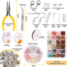 Load image into Gallery viewer, Crystal Beads for Jewelry Making, 2800PCS Natural Gemstone Beads for Earring Ring Making Kit with Spacer Beads Earring Hooks Pendants Charms Elastic String for DIY Jewelry Bracelets Beading Supplies
