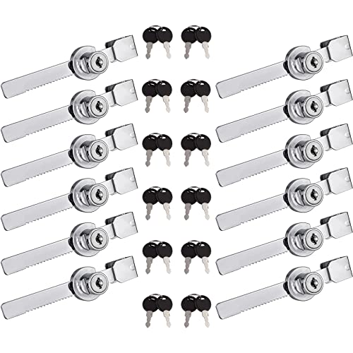 12Pack Sliding Glass Door Ratchet Lock, Display Case Lock, Glass Case Lock, Glass Display Lock, Glass Showcase Window Key Lock, Lock for Display Case with 24 Keys (Keyed Alike)