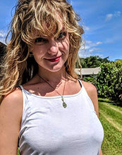 Load image into Gallery viewer, MOLDAVITE &amp; RHODIZITE NECKLACE Wire Wrap 925 Silver on a 19" Durable Black Silk Chain! Metaphysical Reiki Healing Energy Genuine Czech Synergy 12 Crystal Pendant Tektite!
