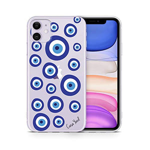 iPhone Xr Cases Clear Case Yard iPhone Xr Case Slim Fit Xr iPhone Case Clear Evil Eyes Design Soft & Flexible TPU Ultra-Thin Shockproof Transparent Girls and Women Cute Cover Xr Phone Case