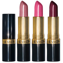 Load image into Gallery viewer, Lipstick Set by Revlon, Super Lustrous 3 Piece Gift Set, High Impact, Moisturizing, Cream Finish in Pink, Plum &amp; Berry, Pack of 3
