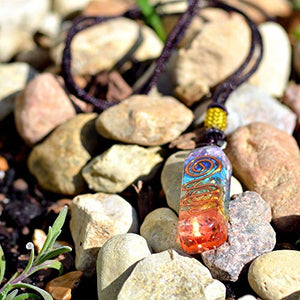 Orgone Chakra Healing Pendant with Adjustable Cord – 7 Chakra Stones Necklace for EMF Protection and Spiritual Healing