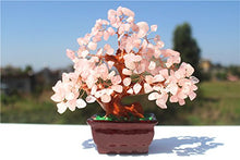 Load image into Gallery viewer, Parma77 Feng Shui Natural Rose Pink Quartz Crystal Money Tree Bonsai Style Decoration for Wealth and Luck
