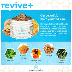 Microdermabrasion Facial Scrub & Face Exfoliator - Natural Exfoliating Face Mask with Manuka Honey & Walnut - Moisturizing Facial Exfoliant for Dull Dry Skin Care, Wrinkles, Acne & More Era-Organics