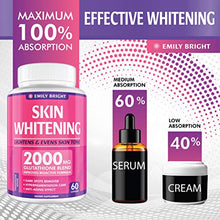 Load image into Gallery viewer, Glutathione Whitening Pills - 2000mg Glutathione - Better than Skin Lightening Cream - Dark Spots &amp; Acne Scar Remover, Hyperpigmentation Treatment - Anti-aging Effect and Powerful Antioxidant - 60caps
