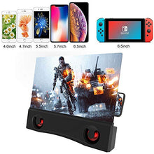 Load image into Gallery viewer, LAIKETE 12&quot; 3D Mobile Phone Screen Magnifier with Bluetooth Speakers, Anti-Blue Light Cell Phone Screen Amplifier Enlarger for Movie,Video and Gaming, Compatible All Smartphones
