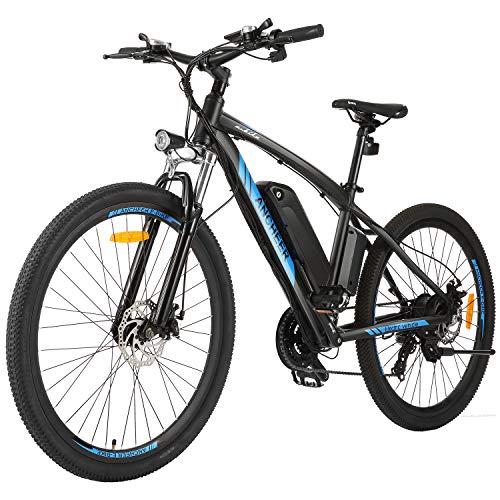 ANCHEER 350W 27.5'' Electric Bike, Electric Mountain Bike Newest 20MPH Adults Ebike with Removable 36V 10.4Ah Lithium-Ion Battery, Professional 24 Speed Gears