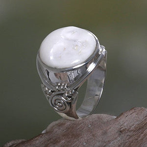 NOVICA .925 Sterling Silver Handcrafted Cocktail Ring 'Face of the Moon'