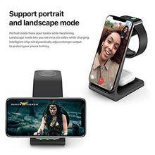 Load image into Gallery viewer, Intoval Wireless Charging Station, 3 in 1 Charger for Apple iPhone/iWatch/Airpods,iPhone 13,12,11 (Pro, Pro Max)/XS/XR/XS/X/8(Plus),iWatch 7/6/SE/5/4/3/2,Airpods Pro/3gen (A3,Black)
