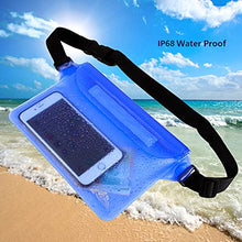 Load image into Gallery viewer, HEETA 2-Pack Waterproof Pouch, Screen Touch Sensitive Waterproof Bag with Adjustable Waist Strap - Keep Your Phone and Valuables Dry - Perfect for Swimming Diving Boating Fishing Beach, Black &amp; Blue
