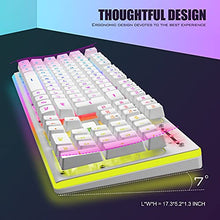 Load image into Gallery viewer, RedThunder K10 Wireless Gaming Keyboard, Rechargeable 3000mAh 2.4G LED Backlit Wireless Keyboard, Ergonomic Keyboard with Mechanical Feeling Keys for PC PS4 Xbox One Mac, Teclado Gamer, White
