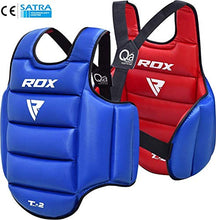 Load image into Gallery viewer, RDX TKD Chest Guard Boxing MMA Body Protector Martial Arts WTF Reversible Rib Shield Armour Taekwondo Target Training Kickboxing

