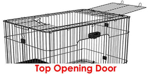 Large Indoor Small Animal Pet Habitat Hutch Cage Playpen Guinea Pig Ferret Chinchilla Rabbit Bunny Cat Kitten With Solid Platform and Ramp, Leakproof Litter Tray (0.9-Inch Wire Spacing, 4-Floor)