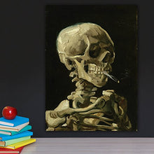 Load image into Gallery viewer, Palace Learning Vincent Van Gogh (Skull with Cigarette, 1885) Art Poster Print - 18 x 24 Laminated - Van Gogh Skeleton
