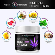 Load image into Gallery viewer, Hemp Power Pain Relief Cream - Relieves Muscle, Joint Pain, Lower Back Pain, Knees, and Fingers - Inflammation - Hemp Extract Remedy - Hemp Oil with MSM - Arnica 2fl oz
