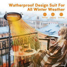 Load image into Gallery viewer, Outdoor Patio Heater - 1500W Adjustable Outdoor Electric Heater with 3 Level Heating Modes, Outdoor Heater with 3s Fast Heating Up, Waterproof &amp; Tip-Over Protection, Garden, Balcony, Garage Use
