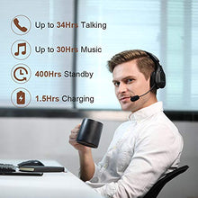 Load image into Gallery viewer, COMEXION Trucker Bluetooth Headset V5.0, Wireless Headset with Noise Canceling&amp;Mute Microphone for Cell Phones, On Ear Bluetooth Headphone with Wireless&amp;Wired Mode for Trucker, Home Office, Skype
