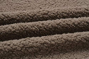 PRETTYGARDEN Women's Fashion Long Sleeve Lapel Zip Up Faux Shearling Shaggy Oversized Coat Jacket With Pockets Warm Winter (Coffee, Small)