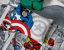 Load image into Gallery viewer, Jay Franco Marvel Avengers Comic Cool 7 Piece Queen Bed Set - Includes Comforter &amp; Sheet Set - Bedding Features Captain America, Spiderman, Iron Man, Hulk, Thor - Super Soft (Official Marvel Product)
