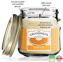 Load image into Gallery viewer, Pumpkin Pie Spice Scented Soy Candles | 8 oz Jar | Hand Made in The USA | Delicious Scent | Extra Clean Burning and Long-Lasting Soy Candle
