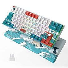 Load image into Gallery viewer, XVX M84 Wireless/Wired Mechanical Keyboard, Compact 84 Keys Hot Swappable Gaming Keyboard, N-Key Rollover RGB Backlit Custom Keyboard for Windows Mac PC Gamers(Coral Sea Theme, Gateron Yellow Switch)
