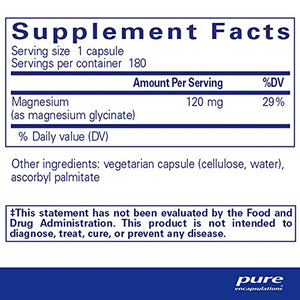 Pure Encapsulations Magnesium (Glycinate) | Supplement to Support Stress Relief, Sleep, Heart Health, Nerves, Muscles, and Metabolism* | 180 Capsules