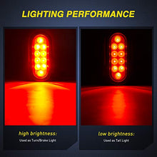 Load image into Gallery viewer, Nilight - TL-07 6 Inch Oval Red Led Trailer Tail Lights 4PCS 10 Led with Flush Mount Grommets Plugs IP67 Waterproof Stop Brake Turn Trailer Lights for RV Truck
