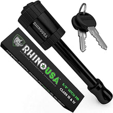 Load image into Gallery viewer, Rhino USA Trailer Hitch Lock - Patented 5/8&quot; Locking Receiver Pin for Class III IV Hitches - Weatherproof Anti-Theft Lockable Pin with Dust, Mud &amp; Gunk Protection - Used to Tow Truck, Boat, Bike
