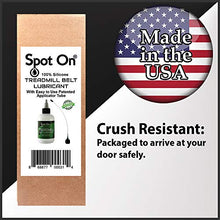 Load image into Gallery viewer, Spot On 100% Silicone Treadmill Belt Lubricant - Made in The USA - with Both a Precision Twist Cap and an Application Tube for Easy, Full Belt Width Lubrication
