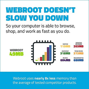 Webroot Antivirus Software 2022 | Protection against Computer Virus, Malware, Phishing and more | 3-Device | 1-Year Subscription | Keycard