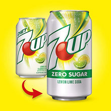 Load image into Gallery viewer, Diet 7UP Lemon Lime Soda, Zero Calories and Caffeine Free, 12 Fl Oz Cans (pack of 12)
