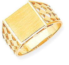 Load image into Gallery viewer, 14k Yellow Gold 12.0x12.5mm Mens Signet Band Ring Size 10.00 Man Fine Jewelry For Dad Mens Gifts For Him
