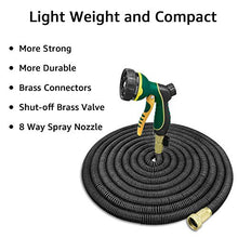 Load image into Gallery viewer, NGreen Garden Hose Flexible and Expandable - Collapsible Water Hose with Solid Brass Fittings and Spray Nozzle, Lightweight Retractable Leakproof Durable Gardening Hose Easy Storage Kink Free(25FT)
