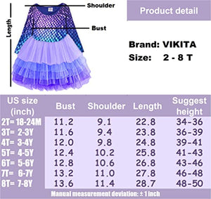 VIKITA Toddler Girl Purple Tutu Winter Long Sleeve Tutu Party Dresses for Girls(LH4590, 4T)